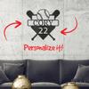 Baseball Home Plate Custom Name Metal Art Wall Sign Gold / 30" view 2