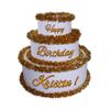 Anderson's White & Gold Personalized Pop-Out Birthday Cake, Life-Size Faux Cake with Fun Font, Custom Name, Surprise Reveal Prop for Milestone Parties, Photo Ops, Store or Business Events view 1