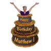 Anderson's Black & Gold Personalized Pop-Out Birthday Cake, Life-Size Faux Cake with Fun Font, Custom Name, Surprise Reveal Prop for Milestone Parties, Photo Ops, Store or Business Events view 2