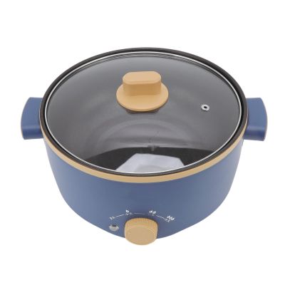 , 2.5L 800W 3 Speed Control Shabu Shabu Hot Pot Ramen Cooker Multifunctional Nonstick Portble Single Layer Small Electric Cooker with Lid for Noodles Soup Dorm Office Family (US)
