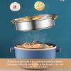 , 2.5L 800W 3 Speed Control Shabu Shabu Hot Pot Ramen Cooker Multifunctional Nonstick Portble Single Layer Small Electric Cooker with Lid for Noodles Soup Dorm Office Family (US) view 2