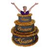 Anderson's Black & Gold Personalized Pop-Out Birthday Cake, Life-Size Faux Cake with Script Font, Custom Name, Surprise Reveal Prop for Milestone Parties, Photo Ops, Store or Business Events view 2