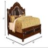 Bessy Traditional Cherry Wood Bed Frame with Faux Leather Headboard and Footboard, Bronze Nailhead Trim, Platform Design for Bedroom, Guest Room, or Master Suite, (Queen) view 3