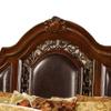 Bessy Traditional Cherry Wood Bed Frame with Faux Leather Headboard and Footboard, Bronze Nailhead Trim, Platform Design for Bedroom, Guest Room, or Master Suite, (Queen) view 4