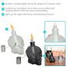 Sunnydaze Grinning Skull Glass Tabletop Torches - Outdoor Patio Lighting - Includes Wicks and Attached Snuffers - Set of 4 Refillable Torches - 2 Clear and 2 Black view 2