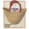 Africa Heartwood Project - Deluxe Small Natural African Shopping Basket with Leather Handle - Classic Heartwood Bolga Market Basket from Women in Bolgatanga, Ghana - 10" U-shape (Flat-packed) view 1
