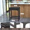 Aheaplus Bar Stools Set of 2, 24 Inch Counter-Height Stools Saddle Stool, PU Leather Barstools with Metal Base, Footrest, Industrial Stools for Dining Room Kitchen Island, Counter, Pub, Bar, Black view 3