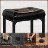 Aheaplus Bar Stools Set of 2, 24 Inch Counter-Height Stools Saddle Stool, PU Leather Barstools with Metal Base, Footrest, Industrial Stools for Dining Room Kitchen Island, Counter, Pub, Bar, Black view 4