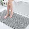 Arotive Luxury Bathroom Rugs 60x24, Extra Soft Thick Absorbent Shaggy Chenille Bath Rugs, Non-Slip Machine Wash Dry, Bath Mats for Bathroom Floor, Tub and Shower, Home Decor Accessories, Light Grey view 1