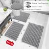Arotive Luxury Bathroom Rugs 60x24, Extra Soft Thick Absorbent Shaggy Chenille Bath Rugs, Non-Slip Machine Wash Dry, Bath Mats for Bathroom Floor, Tub and Shower, Home Decor Accessories, Light Grey view 2