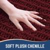 Arotive Luxury Bathroom Rugs 60x24, Extra Soft Thick Absorbent Shaggy Chenille Bath Rugs, Non-Slip Machine Wash Dry, Bath Mats for Bathroom Floor, Tub and Shower, Home Decor Accessories, Burgundy view 3