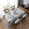 Table Cloth Waterproof Polyester Tablecloth Retro Blue Moroccan Geometric Pattern Table Clothes for Rectangle Tables, Indoor Outdoor Table Cover for Parties, Wedding, Dinner Table - 60x102 Inch view 3