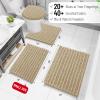 Arotive Luxury Bathroom Rugs 60x24, Extra Soft Thick Absorbent Shaggy Chenille Bath Rugs, Non-Slip Machine Wash Dry, Bath Mats for Bathroom Floor, Tub and Shower, Home Decor Accessories, Beige view 2
