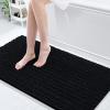 Arotive Luxury Bathroom Rugs 60x24, Extra Soft Thick Absorbent Shaggy Chenille Bath Rugs, Non-Slip Machine Wash Dry, Bath Mats for Bathroom Floor, Tub and Shower, Home Decor Accessories, Black view 1
