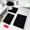 Arotive Luxury Bathroom Rugs 60x24, Extra Soft Thick Absorbent Shaggy Chenille Bath Rugs, Non-Slip Machine Wash Dry, Bath Mats for Bathroom Floor, Tub and Shower, Home Decor Accessories, Black view 2