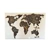 World Map Home Wall Decor  Multilayered Laser Cut Carved Elegant Wooden Mandala Hanging MDF Panels - Rustic Contemporary Artwork (22.8x34.6in(58x88cm), Natural) view 1