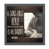 NAZENTI Father Gift, Dad Gift, First Father's Day Picture Frame Gifts for 1st Fathers Day from Baby - Personalized First Father's Day 2022 First Love Hero 9x9 inch Wood Sign Frame view 2