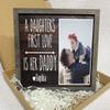 NAZENTI Father Gift, Dad Gift, First Father's Day Picture Frame Gifts for 1st Fathers Day from Baby - Personalized First Father's Day 2022 First Love Hero 9x9 inch Wood Sign Frame view 3
