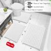 Arotive Luxury Bathroom Rugs 60x24, Extra Soft Thick Absorbent Shaggy Chenille Bath Rugs, Non-Slip Machine Wash Dry, Bath Mats for Bathroom Floor, Tub and Shower, Home Decor Accessories, White view 2