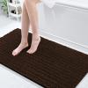 Arotive Luxury Bathroom Rugs 60x24, Extra Soft Thick Absorbent Shaggy Chenille Bath Rugs, Non-Slip Machine Wash Dry, Bath Mats for Bathroom Floor, Tub and Shower, Home Decor Accessories, Brown view 1