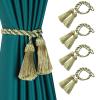 Fenghuangwu Curtain Tiebacks Handmade Decorative Curtain Holdbacks Rope with Tassel (Mix Green, 4P) view 1
