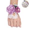 Fiwisora Satin Rose Men's Boutonniere Groom Boutonniere Bridegroom Boutonniere for Wedding Prom Party (XY Purple Wrist Corsage & Boutonniere) view 2