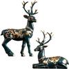 1 Pair Modern Deer Figurines Couple Deer Statue Reindeer Figurines Deer Ornament for Christmas TV Stand Bookshelf Decor view 2
