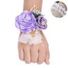 Fiwisora Satin Rose Men's Boutonniere & Wrist Corsage for Wedding, Prom, Party (Lavender) view 2