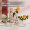 Glass Bud Vase for Centerpieces: 12Pcs Glasseam Clear Mini Small Vases for Flowers Bulk Flower Vase Set Aesthetic Cute Handmade Tiny Short Wedding Table Centerpiece Decor view 4
