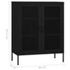 ZQQLVOO Storage Cabinet,Office Storage Cabinet,Utility Cabinet,Amount of Shelf: 2 (Adjustable),Features levellers on The Bottom, Black 31.5"x13.8"x40" Steel view 2
