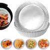 100 PCS Aluminum Foil Air Fryer Liners, Non-stick Air Fryer Disposable Paper Liner, Oil-proof Water-proof Sheets, Food Grade Aluminum Foil for Baking, Frying, Grilling, Roasting Microwave view 1
