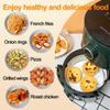 100 PCS Aluminum Foil Air Fryer Liners, Non-stick Air Fryer Disposable Paper Liner, Oil-proof Water-proof Sheets, Food Grade Aluminum Foil for Baking, Frying, Grilling, Roasting Microwave view 4
