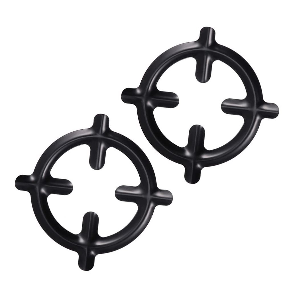 Kichvoe Gas Stove Holders Cast Iron Pot Grate Holders for Small Pots and Coffee Pot 6.22 Inch Stove Rack Accessories 2 Pack for Home Shop and Restaurant Use