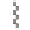 CHARMMA Wall Corner Shelf Concrete Gray 7.5"x7.5"x48.4" Chipboard view 2