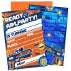 MSNOR 30 packs Dart War Invitations Birthday Party Supplies Blaster Nerf Gun Battle Theme Party Invitations with 30 Orange Envelopes for Boy Kids Dart War Nerf Party Decorations Supplies Favor view 1