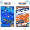 MSNOR 30 packs Dart War Invitations Birthday Party Supplies Blaster Nerf Gun Battle Theme Party Invitations with 30 Orange Envelopes for Boy Kids Dart War Nerf Party Decorations Supplies Favor view 3