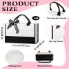 Reginary 6 Pack Canvas Beach Tote Bags with Handles and Scarves Large Capacity Waterproof Tote Set for Women Black and White Reusable Gift Bags for Travel Shopping Wedding view 4