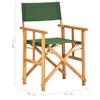 CHARMMA 2pc Director's Chairs with Wooden Frame and Fabric Seat Solid Acacia Wood Folding Director Chair for Indoor and Outdoor Use Light Weight Foldable Chair for Camping Green view 2
