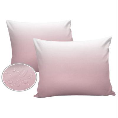 LOVE HOME DAY Sweet Pink White Outdoor Pillow Covers Set of 2, Decorative Waterproof Throw Pillow Case, Minimalist Color Ombre Cotton Linen Soft Cozy Cushion Pillowcases