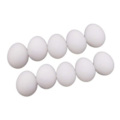 10x Solid Plastic Fake Dummy Egg Artificial For Pigeons White 1.5"x1.1"