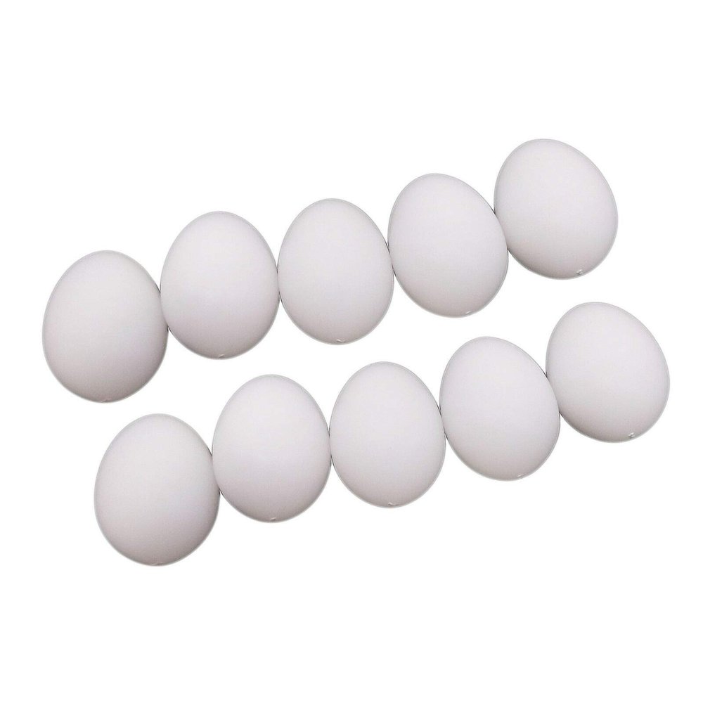 10x Solid Plastic Fake Dummy Egg Artificial For Pigeons White 1.5"x1.1"
