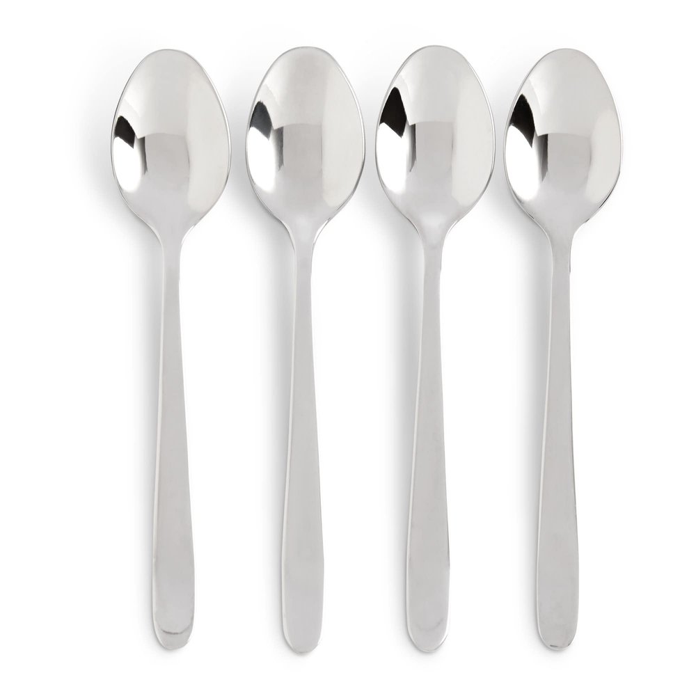 Fino Demi Spoon, 18/10 Stainless Steel, Classic Design, For Everyday Coffee, Desserts, Entertaining, and Holiday Dining, Set Of 4