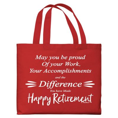 Female Retirement Gifts The Difference You Have Made Happy Retirement Lightweight Red Canvas Tote Bag