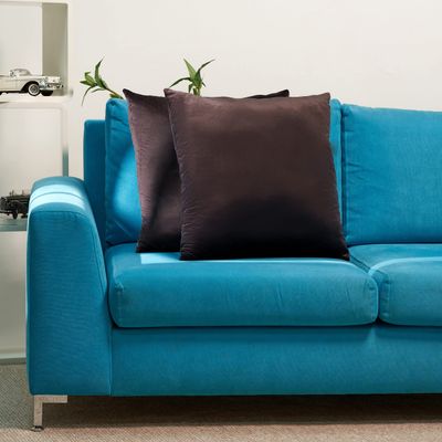 Dallas Textile Soft Velvet Solid Color Decorative Throw Pillow Covers Cushion for Couch, Sofa and Bed, Pack of 2 (24x24,Deep Brown,33)