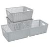 Simplify 4Pk Large Slide 2 Stack It Tote Basket | Storage & Organization | Open Bins with Stackable Capability | Bathroom | Crafts | Pantry | Playroom | Office | Grey (KIT-25930-GREY-4PK) view 1