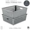 Simplify 4Pk Shallow Slide 2 Stack It Tote Basket | Storage & Organization | Open Bins with Stackable Capability | Bathroom | Crafts | Pantry | Playroom | Office | Grey (KIT-25933-GREY-4PK) view 2