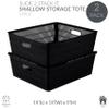 Simplify 4Pk Shallow Slide 2 Stack It Tote Basket | Storage & Organization | Open Bins with Stackable Capability | Bathroom | Crafts | Pantry | Playroom | Office | Black view 2