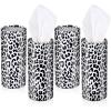 Yoande 4 Pcs Round Car Tissues Boxes with Facial Tissue Travel Cylinder Holder for Car Cup Holder Home Bathroom Office Decor Wedding Gifts(Leopard Style) view 1