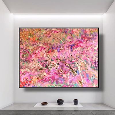 Art Abstract Canvas With Gold Color Wall Art Landscape Artwork Nature Wood Color Painting for Living Room Contemporary Bedroom Office Kitchen