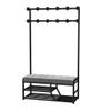 LHHL Entryway Coat Rack 4 in 1 Hall Tree Multifunction Shoe Change Stool Storage Rack with Hooks Hallway Home Bedroom Drying Rack Easy Assembly (Color : Black, Size : 120x35x175cm) view 1
